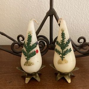 Vintage cone candles and holders